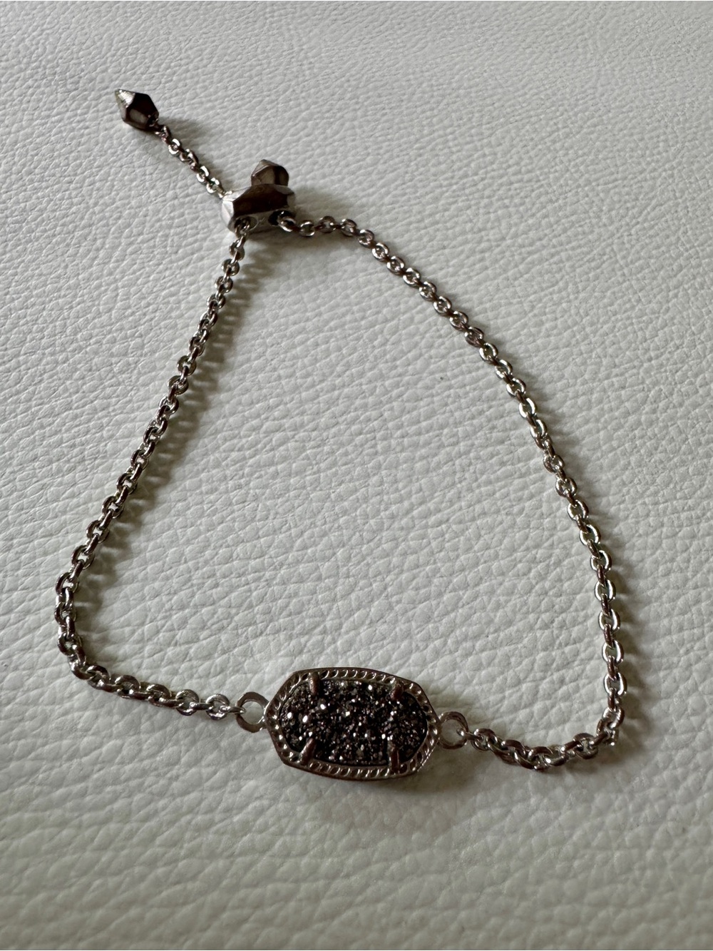 Kendra Scott Silver Filigree Oval Adjustable Slider Bracelet
